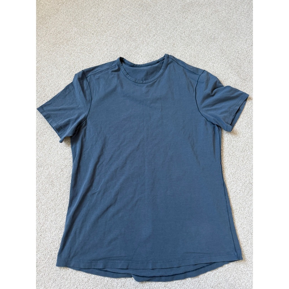 Lululemon Mens  Short Sleeve Tee Shirt Dark Blue Crew Neck 5 year basic